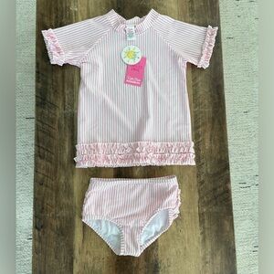 RuffleButts Rashguard and Bikini Bottoms